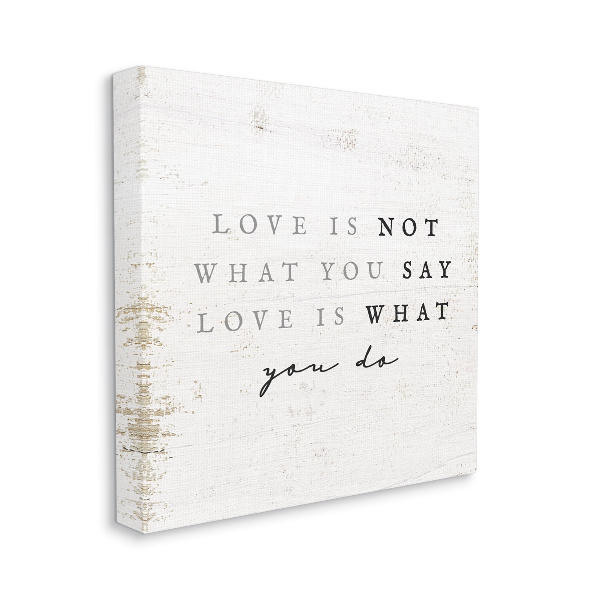 Stupell Industries Love Is What You Do Phrase Inspirational Painting Gallery Wrapped Canvas Print Wall Art, 24 x 24