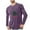 Purple, variant on Chiccall Mens Christmas Printed T-Shirts Crew Neck Long Sleeve Stretch Winter Pullover Undershirt Loungewear