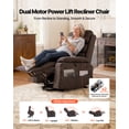 thumbnail image 2 of VEVOR Power Lift Recliner Chair, Dual Motor Medium Lift Chair with Heat and Massage for Elderly, Position Adjustable, Remote Control, Chenille Fabric, Brown, 2 of 9