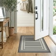 thumbnail image 2 of ODIKA Layering Striped Cabana Layout Meander Stripe Bold Symmetrical for Entryway, Kitchen, Laundry Room, Stain Resistant Thin Throw, 2 of 7
