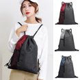 thumbnail image 4 of Dalazy Drawstring Packable Backpack Earphone Hole Adjustable Card Water Bottle Headset Storage Bag Outdoor Camping Bags Organizer Dark Blue, 4 of 8
