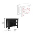 thumbnail image 3 of 27.5Inch Kitchen Island Table with Storage for Home, Kitchen and Dining Room, 2 Shelves, Black&White, 3 of 7