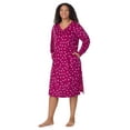 thumbnail image 2 of Aria Women’s Super-Soft Velour 46” Long Sleeve V-Neck Sleepwear Lounger, Sizes XS-4X, 2 of 7