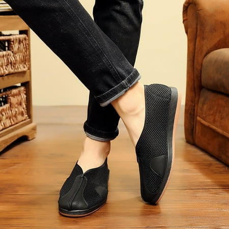 

Hueook Men Loafers Mesh Slip On Flats Boat Shoes Mens Casual Shoes