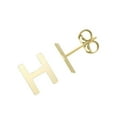thumbnail image 3 of JewelStop 14K Yellow Gold 6.4x5.5mm Polished Initial-H Post Earrings With Push Back Clasp, 3 of 5