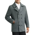 thumbnail image 4 of INSPIRE CHIC Double Breasted Coat for Men's Notched Collar Formal Classic Peacoat L Dark Gray, 4 of 6