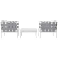 thumbnail image 7 of Modway Harmony 3 Piece Outdoor Patio Aluminum Sectional Sofa Set in White White, 7 of 7