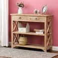 thumbnail image 3 of Luxen Home WHIF1497 Natural Wood Storage Console Table, Brown, 3 of 11