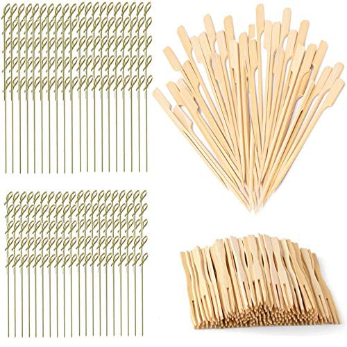 Clear 400PCS 4Inch Long Plastic Disposable Pastry Cocktail Picks Fruit Dessert Stick Forks for Party Banquet Wedding and Daily Supply