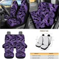 thumbnail image 5 of HUIACONG Purple Spider Web Bat Car Seat Covers Full Set 14 Pcs Universal Halloween Automotive Interior Decor with Steering Wheel Cover Seat Belt Pads Armrest, Anti-Slip Washable, 5 of 7