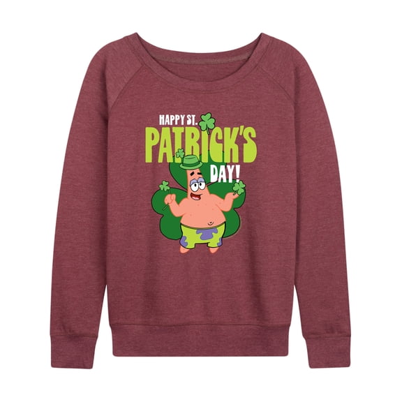 SpongeBob SquarePants - Happy St Patricks Day - Women's Lightweight French Terry Long Sleeve Shirt