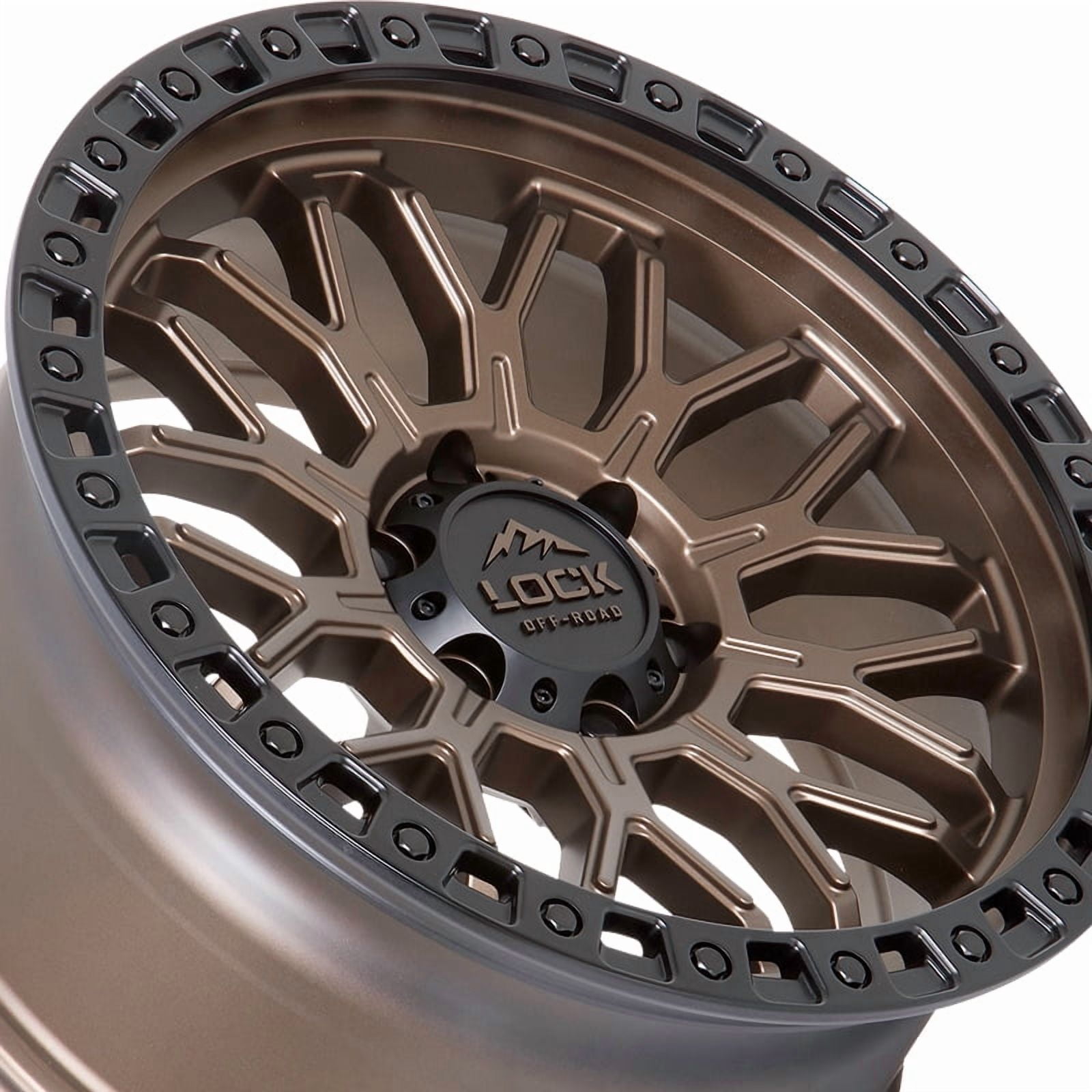 Lock Offroad Combat 20x9 5x127 0et 71.5 Matte Bronze w/ Matte Black Ring