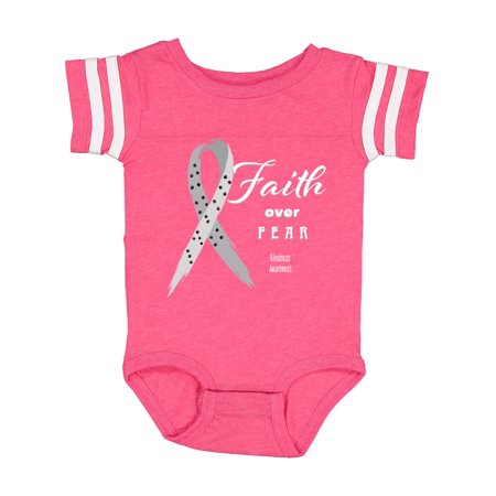 

Inktastic Faith Over Fear Blindness Awareness with Ribbon Gift Baby Boy or Baby Girl Bodysuit