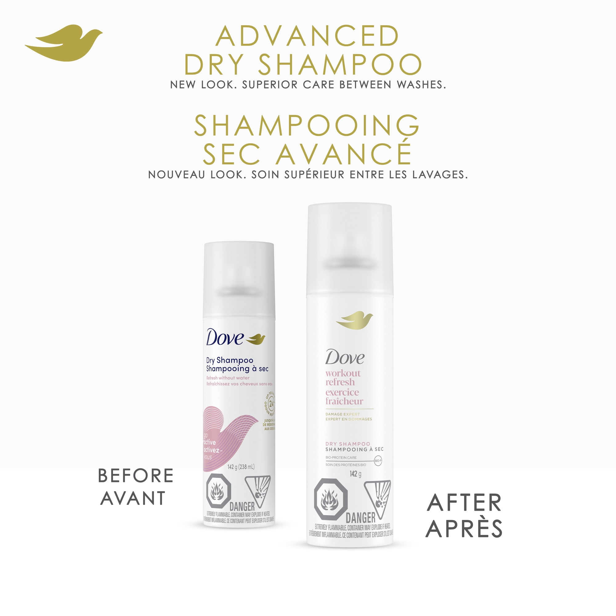 Dove Advanced Dry Shampoo Post Workout Hair Without Water Refresh & Revive Workout Refresh Lasting Fragrance for 2 Days 142g, 142 g Dry Shampoo