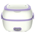thumbnail image 2 of Graflsoa Boîte à Lunch Électrique en Acier Inoxydable à Double Couche avec Fonction Vapeur, 110V, Capacité 1L, Violet (Portable et Multi-Usage), 2 of 7