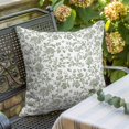 thumbnail image 5 of Vintage Green Floral Throw Pillow Cover Farmhouse Flower Cotton Linen Cushion Cover Throw Pillow Case with Invisible Zipper for Couch Sofa Bed Chair Car 26x26 Inch, 5 of 9