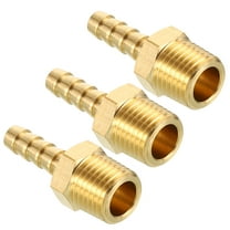 Uxcell Pack of 3 Brass Hose Barb Fittings 3/8" Hose Barb to 3/8" NPT Male Fittings