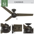 thumbnail image 4 of Hunter 52 inch Cassius Noble Bronze Damp Rated Ceiling Fan and Pull Chain, 4 of 15