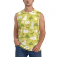 thumbnail image 2 of Lsque Easter Bunny Print Men's Cotton Blend Sleeveless Muscle Shirts (S-3XL)- Moisture Wicking, Odor Protection, UPF 30+,Large, 2 of 8