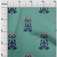 thumbnail image 1 of oneOone Cotton Poplin Fabric Leaves|Bird & Floral Block Printed Fabric 1 Yard 42 Inch Wide, 1 of 4