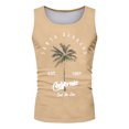 thumbnail image 2 of Mens Tank Top Casual Plus Size Crewneck Sleeveless Graphic T Shirts Summer Gym Training Loose Breathable Vests Khaki L, 2 of 3