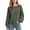 Army Green, variant on Womens Batwing Sleeve Tops Crew Neck Striped Knitted Pullover Shirts Solid Color Loose Sweater