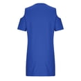 thumbnail image 4 of Women's Sleeveless V-Neck Button Midi Dress Fitted Waist Ruffle Hem Casual Sundress for Beach Daily Wear Blue S, 4 of 7