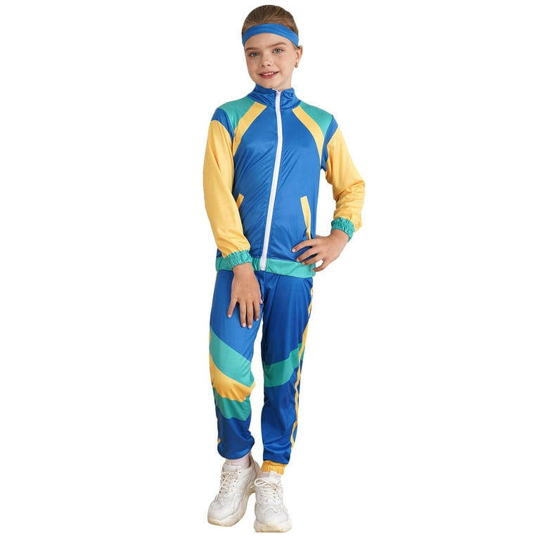Tiaobug Kids Girls 80s Hip Hop Disco Tracksuit