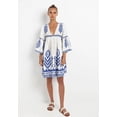 thumbnail image 2 of EASYBRAUS Women Bohemian V Neck Print Midi Dress Spring Casual A Line Vacation Dress, 2 of 4