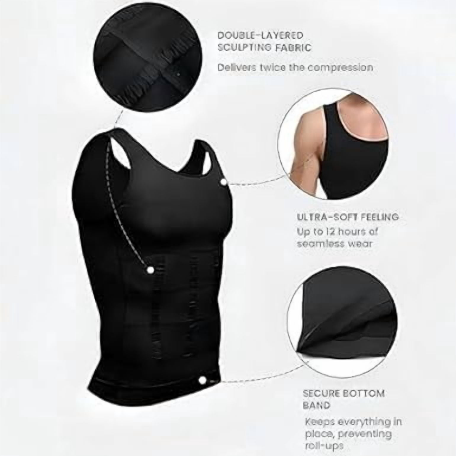 Selure Shaping Tank Men, Upgraded Compression Shaping Tank 2.0 Men, Breathable Invisible Shirts