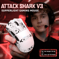 thumbnail image 3 of ATTACK SHARK V3 Wireless Gaming Mouse, Tri-Mode 2.4G/USB-C Wired/Bluetooth, PAW3311 Sensor, 25000 DPI, 62g Ultra-Lightweight Design, Grip Tape Included, White, 3 of 11