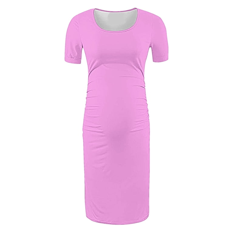 strapless open back dress Pink Floral Short Maternity Dress Summer Nursing Dress