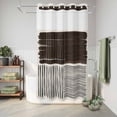 thumbnail image 6 of No Hook Shower Curtain, Black Striped Shower Curtains for Bathroom with See Through Top Window, Farmhouse Stripes Modern Abstract Art Waterproof & Washable Bath Curtain Small Stall 36"x78", 6 of 9