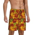 thumbnail image 2 of Naloa Vintage maple leaf autumn Men's Short Pajama Pants, Pj Shorts, Lounge Comfort Shorts-4X-Large, 2 of 6