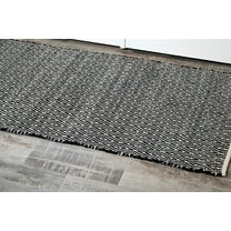 3x5' Rug for Living Room - Natural White & Black Diamond hand woven Design Indoor Non-Slip Eco-friendly 100% Cotton Area Rug (36 X 60")