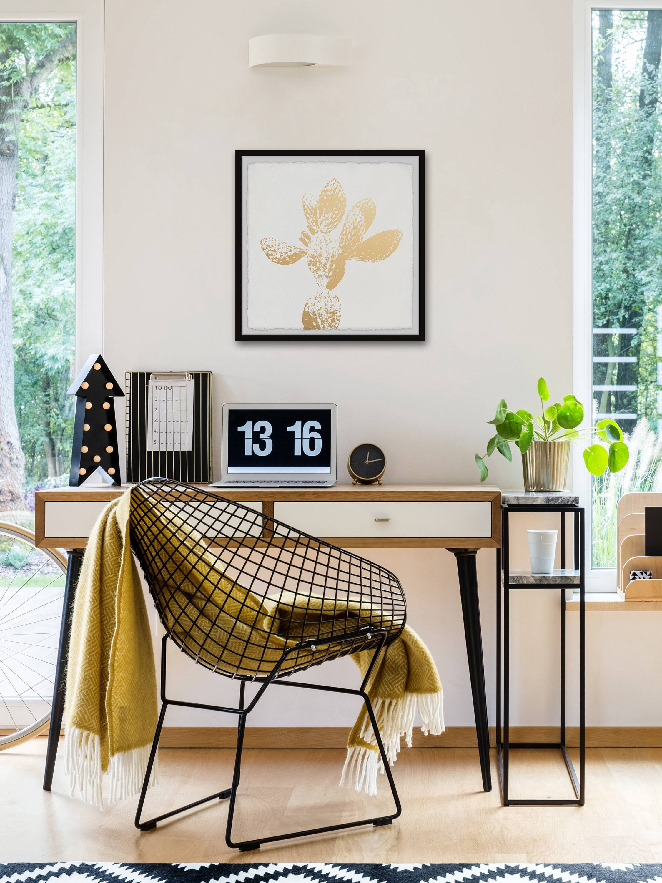 Marmont Hill Yellow Cactus Framed Wall Art