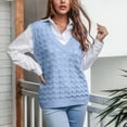 thumbnail image 2 of Vedolay Women Autumn Sweaters 2023 Oversized Pullover Sweaters Tops Blue,S, 2 of 5