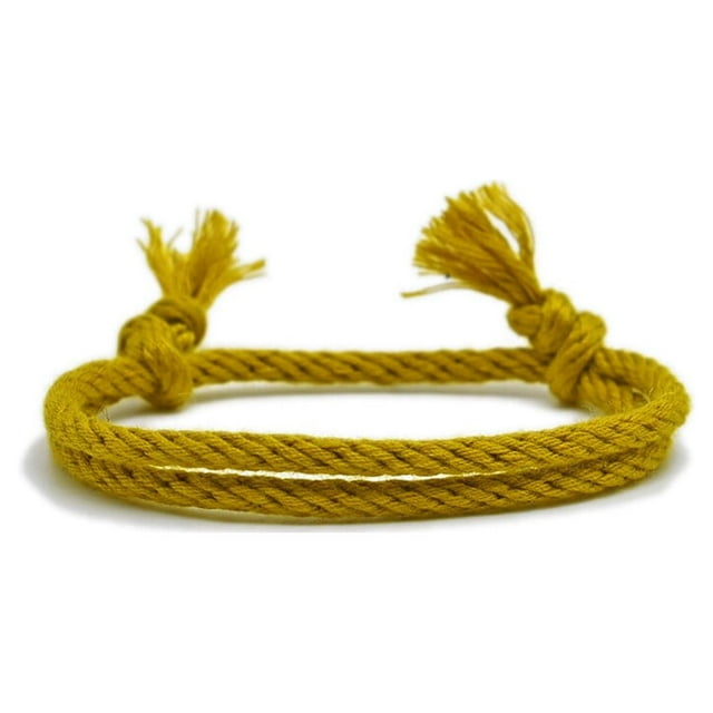 pitrice Woven Rope Adjustable Chain Cord Birthday Party Festival Holiday Work Dating Decoration Trendy Braided Jewelry for Yellow