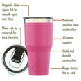 thumbnail image 6 of Ozark Trail 32 oz Insulated Stainless Steel Tumbler, Hot Pink, 6 of 12