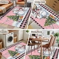 thumbnail image 5 of Rectangle Area Rugs 2.7 x 5 Ft, Pink Christmas Non-Slip Residential Carpet, Xmas Tree Snowman Bear Snowfall Plaid Indoor Crawling Mats Runner Rugs for Living Room/Dining Room/Bedroom, 5 of 8