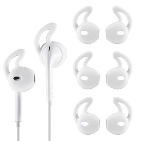 Teemade 6 Pieces iPhone Earpods Ear Hooks Silicone Cover Tips Replacement Ear Gels Buds Anti-Slip Silicone Soft Sports