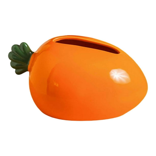 Organizador de Pañuelos de Cerámica, Moderno Y Novedoso, con Forma de Zanahoria, Decorativo para Cocina, Tocador, Oficina, Sala de Estar Y Baño.