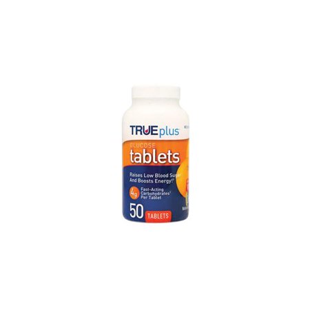 Trueplus Glucose Tablets 50 Count  Orange Part No. P1h01rn50 (50/box)