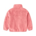 thumbnail image 3 of Grblisyd Girls Fleece Jacket Full-Zip Oversized Jacket Cozy Soft Stand Collar Sherpa Fleece Jacket Polar Fleece Winter Warm Outwear Girls Jackets Size 7-8 Watermelon Red 2-3 Years, 3 of 4