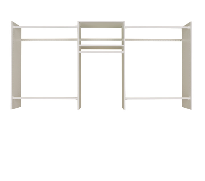 Easy Track Rb1448 4 To 8 Foot Wide Closet System Starter Kit White Walmart Com Walmart Com