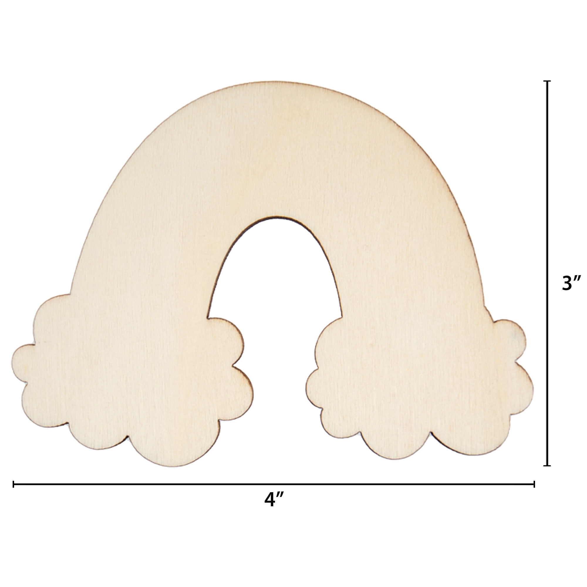 (9 pack) Hello Hobby Wooden Rainbow Shape, Ready-to-Decorate Die-Cut Shape, 4 in. x 0.15 in. x 3 in.