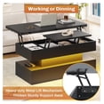 thumbnail image 7 of Exlonjet 40" Lift Top Coffee Table, 4 in 1 Coffee Table with Storage & LED Light, Small Coffee Tables for Living Room, Modern Coffee Table with Lifting Top for Dining Reception Room, Black, 7 of 7