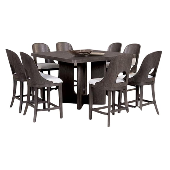 Zoko 7pc Counter Height Dining Table Set, Polyester, Ash Gray Wood