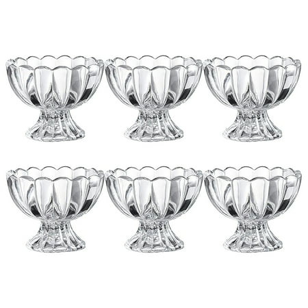 

6Pcs Glass Transparent Dessert Cup for Dessert Sundae Ice Cream