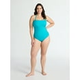 thumbnail image 2 of Time and Tru Women's and Women's Plus Ribbed Bandeau One Piece Swimsuit, Sizes XS-2X, 2 of 5
